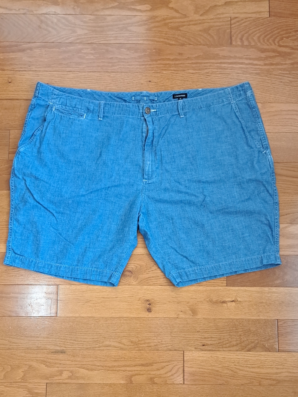 J. Peterman Light Blue Chambray Flat-Front Men's Shorts
